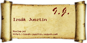 Izsák Jusztin névjegykártya